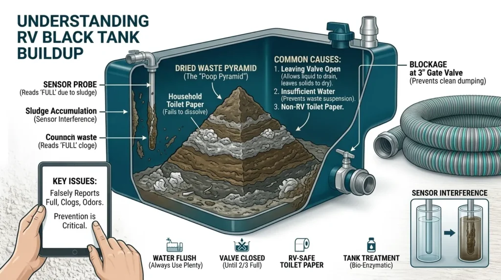 What RV Black Tank Buildup Is And Why It Happens