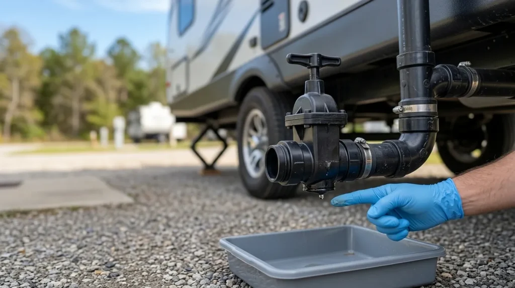 RV Sewer Valve Leaking